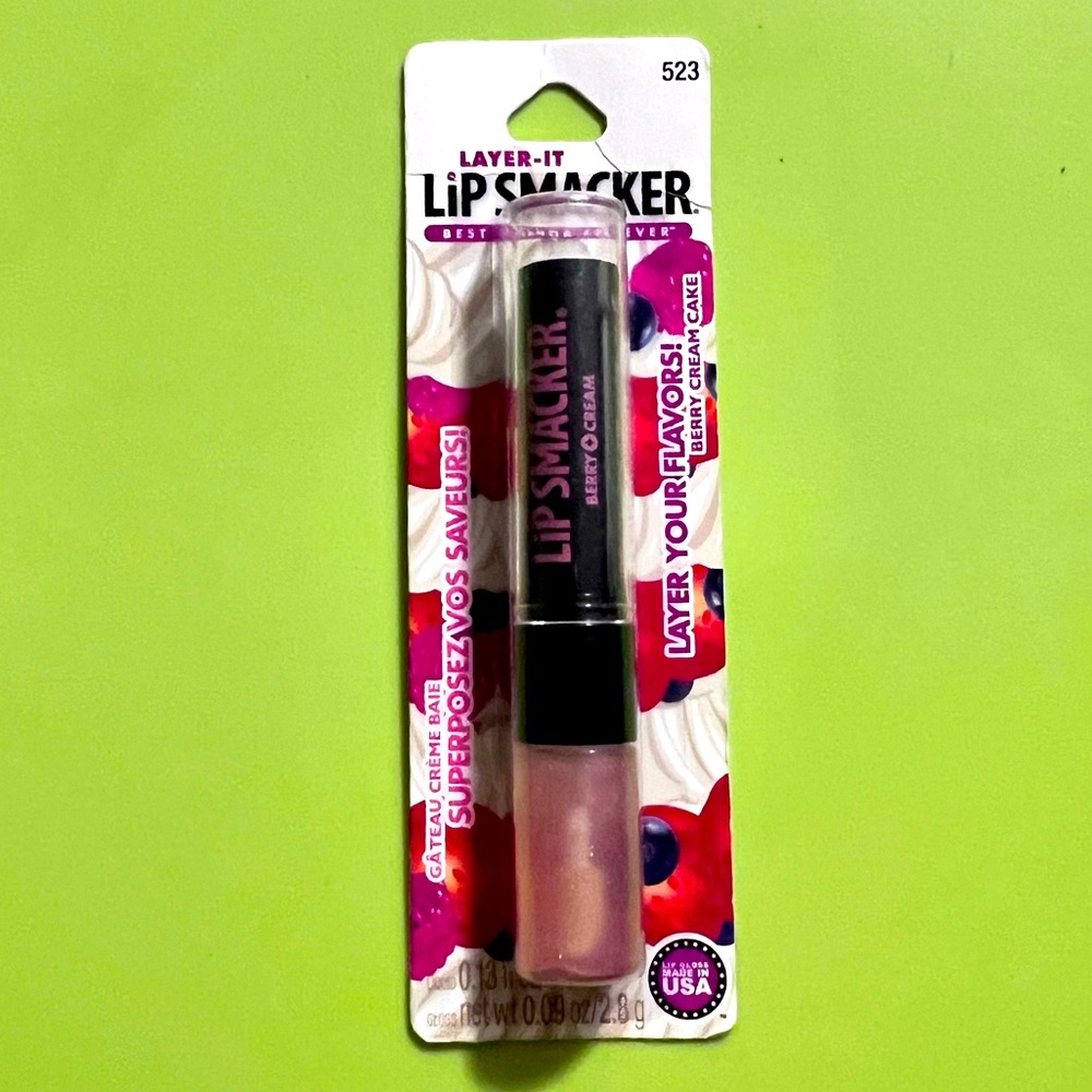 1 Bonne Bell LAYER-IT Lip Smacker BERRY CREAM CAKE #523 Liquid Gloss Vintage HTF
